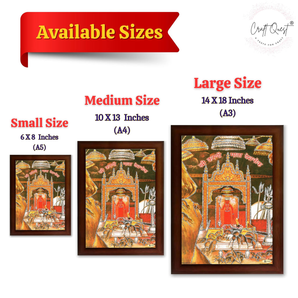 CRAFT QUEST Karni Mata Deshnok Photo Frame For Home, Office And Bedroom Wall Decoration