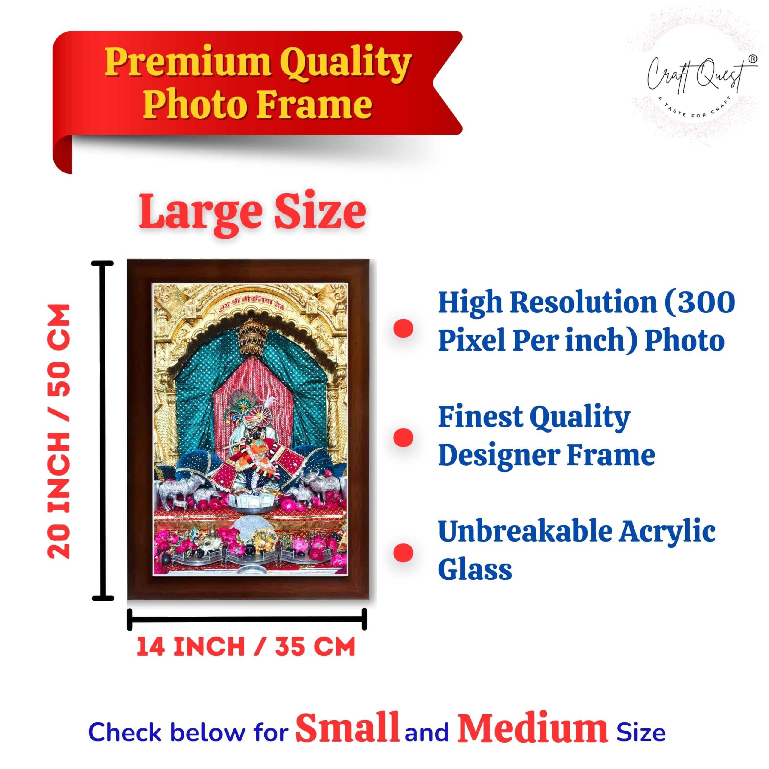 CRAFT QUEST Shree Sanwaliya Seth Shringaar Darshan Religious Photo Frame