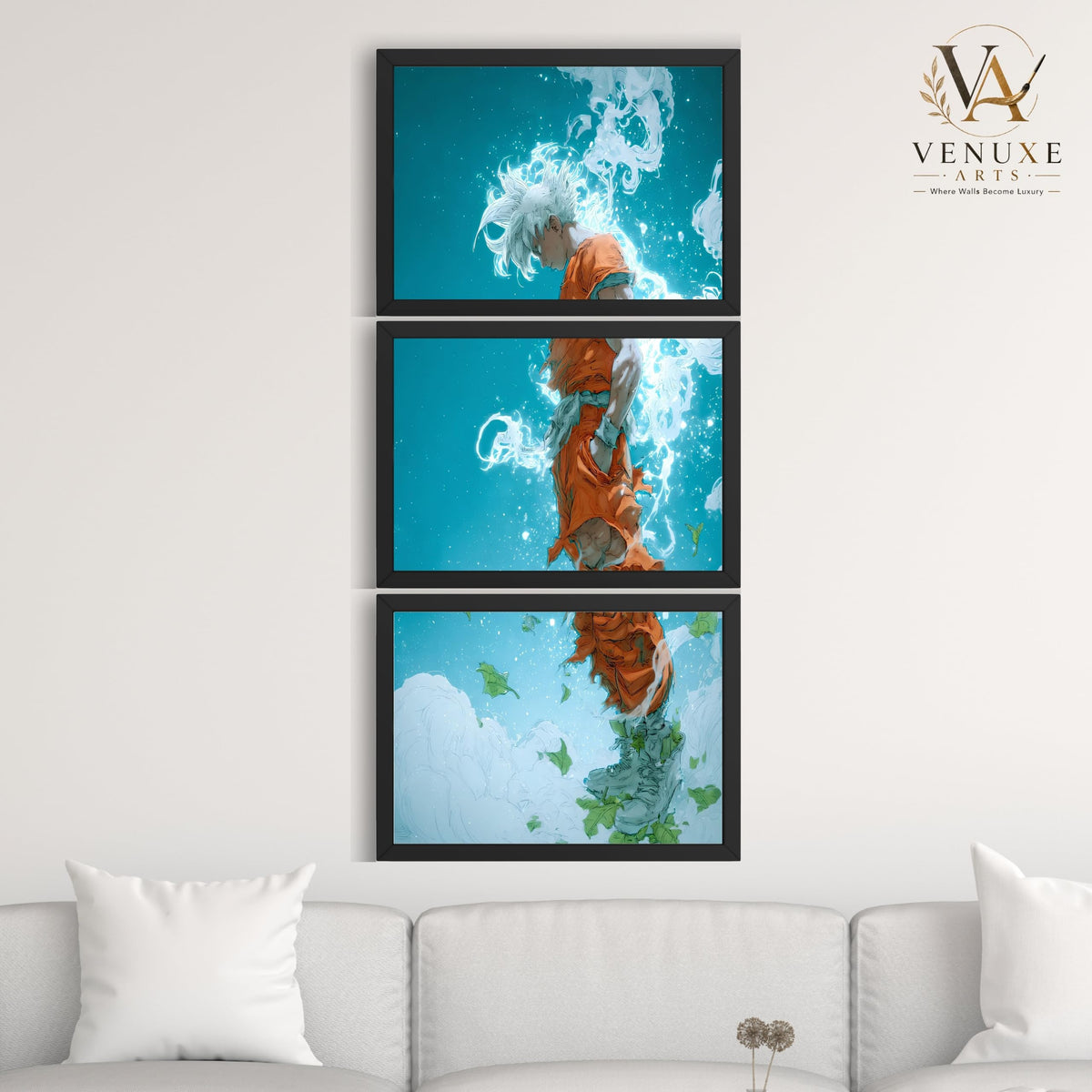 VENUXE ARTS Set Of 3 Anime Characters Wall Framed |Anime Characters Framed Poster for Living Room Bedroom Gaming Room Studio Wall Decor