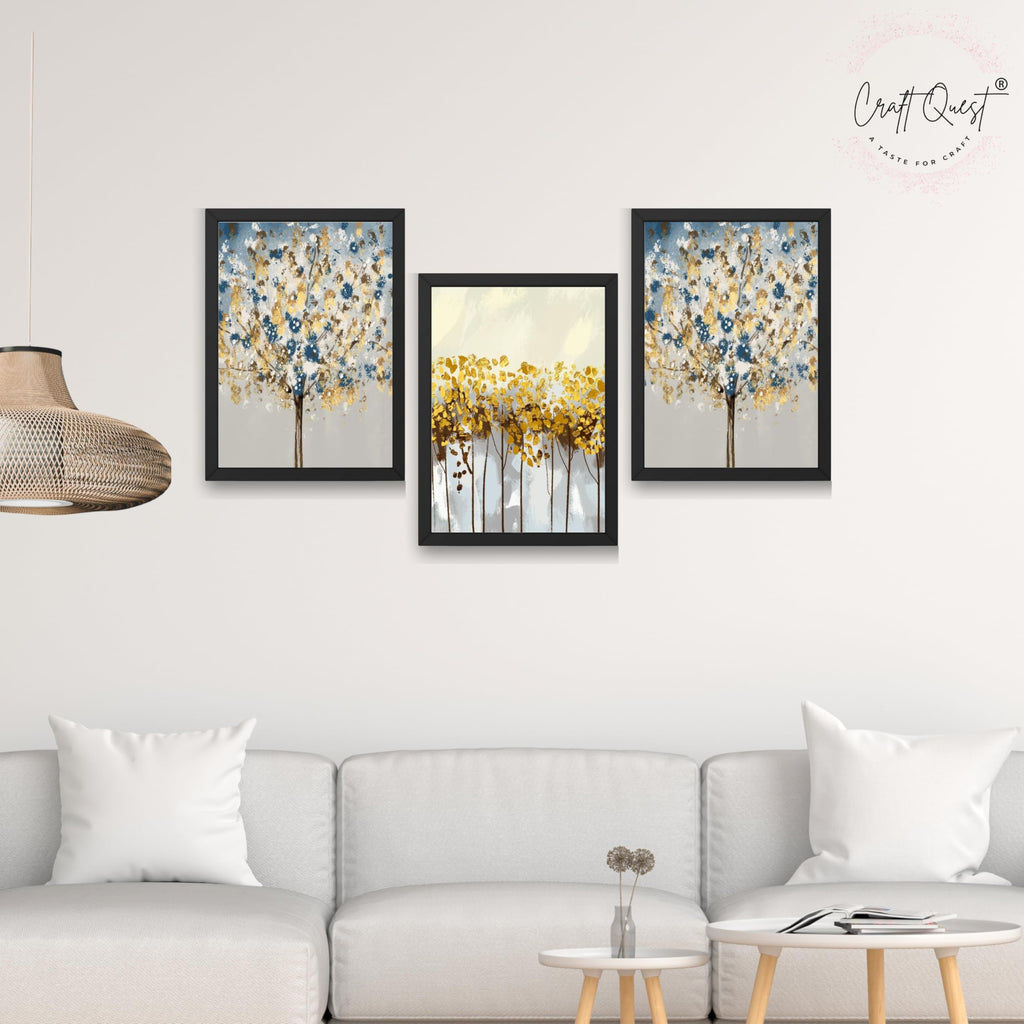 CRAFT QUEST Modern Art 3 SET Paintings Wall Art | Set of 3 Frames for Home Decoration | Ideal for Living Room, Bedroom & Offices