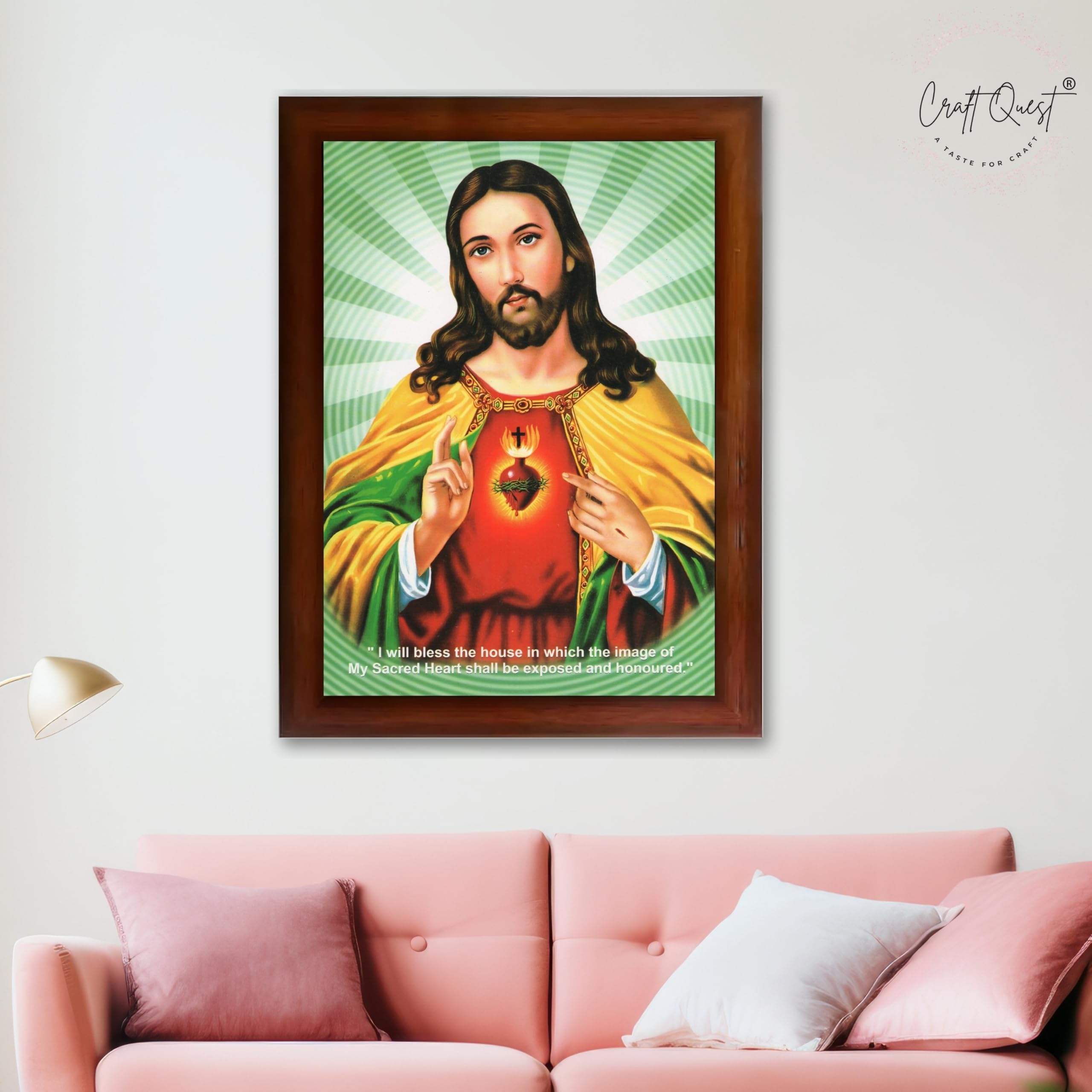 CRAFT QUEST Lord Jesus Christ Painting Aesthetic Hanging Photo Frame Decor for Living Room and Bedroom