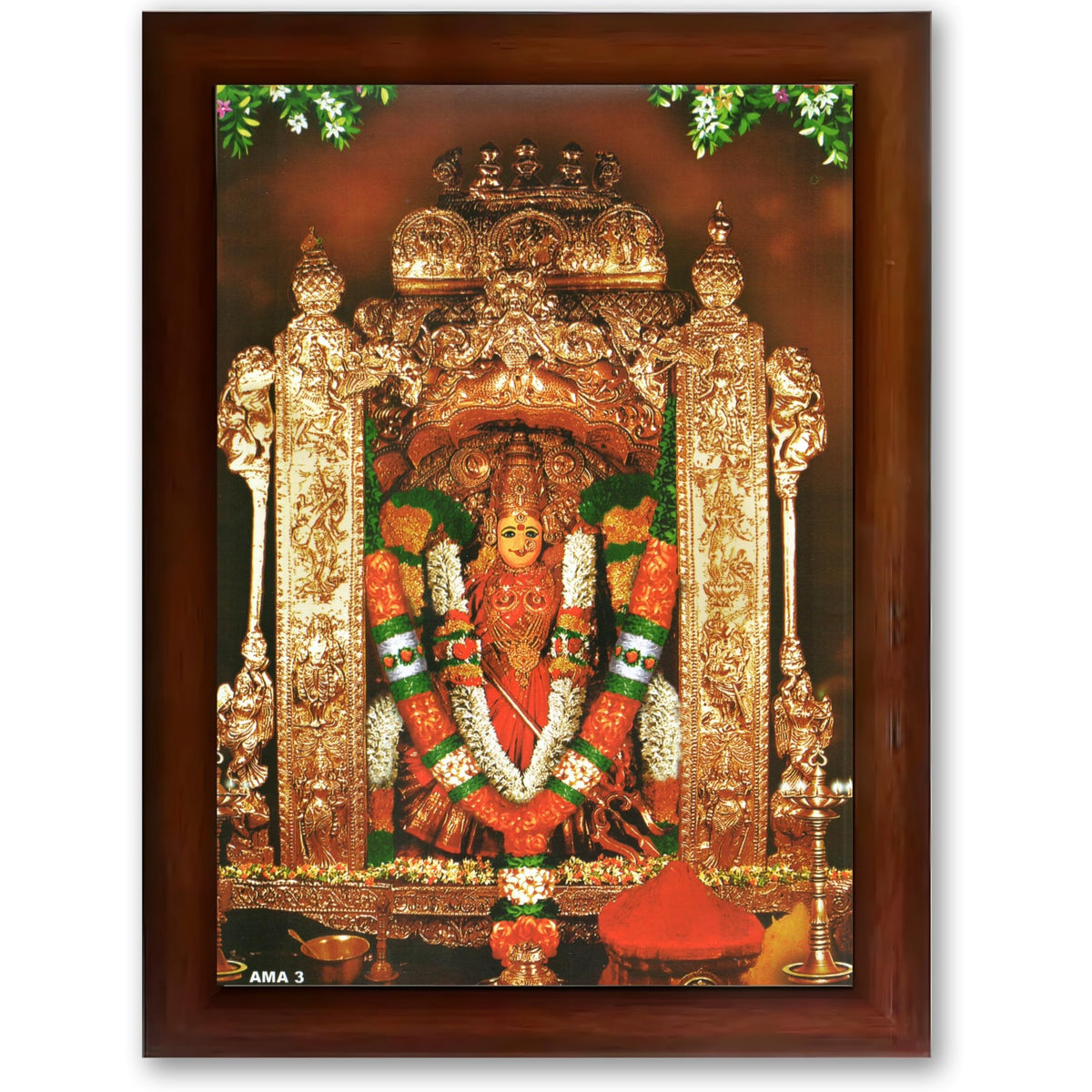 CRAFT QUEST Vijayawada Kanaka Durga Devi Durgamma Wall Photo Frame | South God Frame for Home, Office, Temple & Gifting
