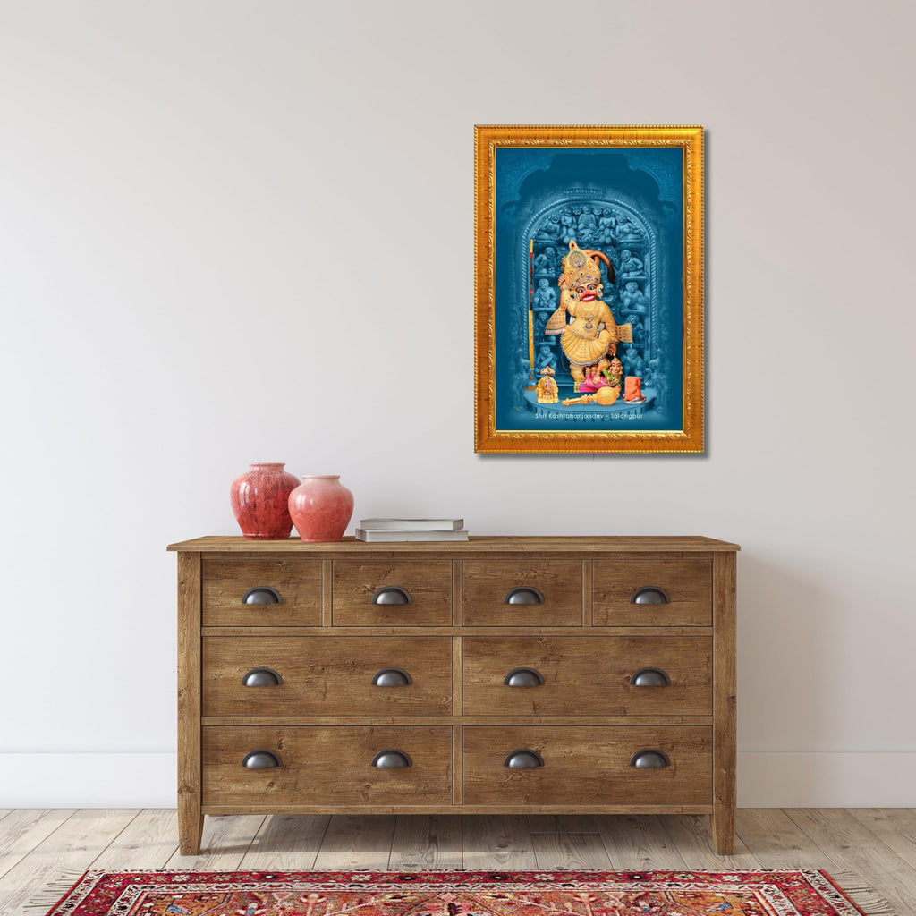 CRAFT QUEST Shree Kashtabhanjan Dev Hanumanji Salangpur Photo Frame Synthetic, Wall hangings