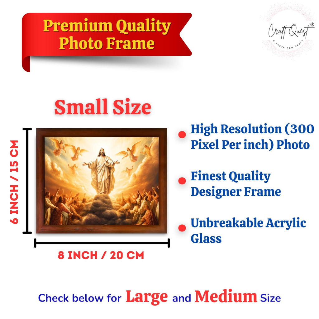CRAFT QUEST Lord Jesus Christ Photo Frame | Decorative Picture for Gifts, Home Decor | Jesus Painting, Religious Photo Frame