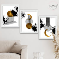 CRAFT QUEST Wall Art Decor Paintings | Set of 3 Abstract Wall Art Frames for Home Decoration | Ideal for Living Room, Bedrooms & Office