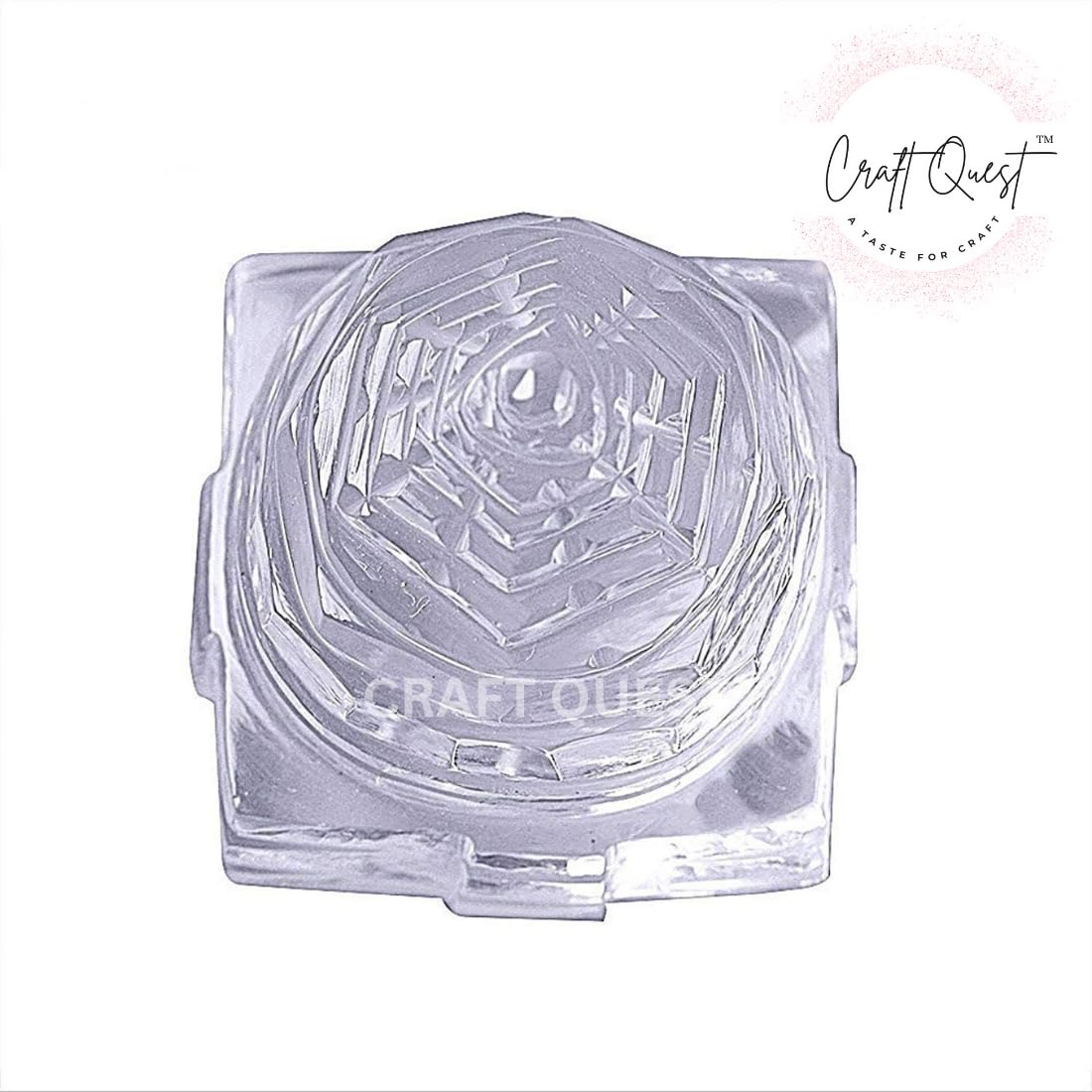 CRAFT QUEST 100% Pure Sphatik Shree Yantra (Original) for Pooja, Laxmi Shri Yantra, Shree Yantra, Crystal shri Yantra