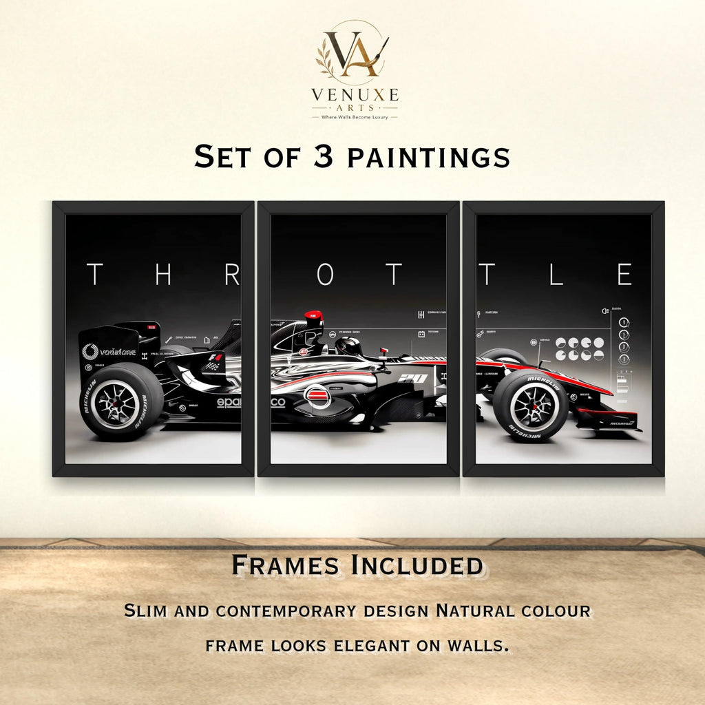 VENUXE ARTS Set Of 3 Big Sports Cars Framed Posters Gift Items for Boys Room Wall Decoration Bedroom Living Room Office Studio Décor | Car Poster Frame for Wall Décor