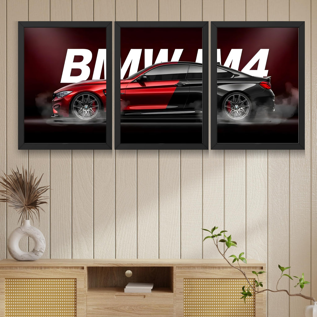 VENUXE ARTS Set Of 3 Big Sports Cars Framed Posters Gift Items for Boys Room Wall Decoration Bedroom Living Room Office Studio Décor | Car Poster Frame for Wall Décor