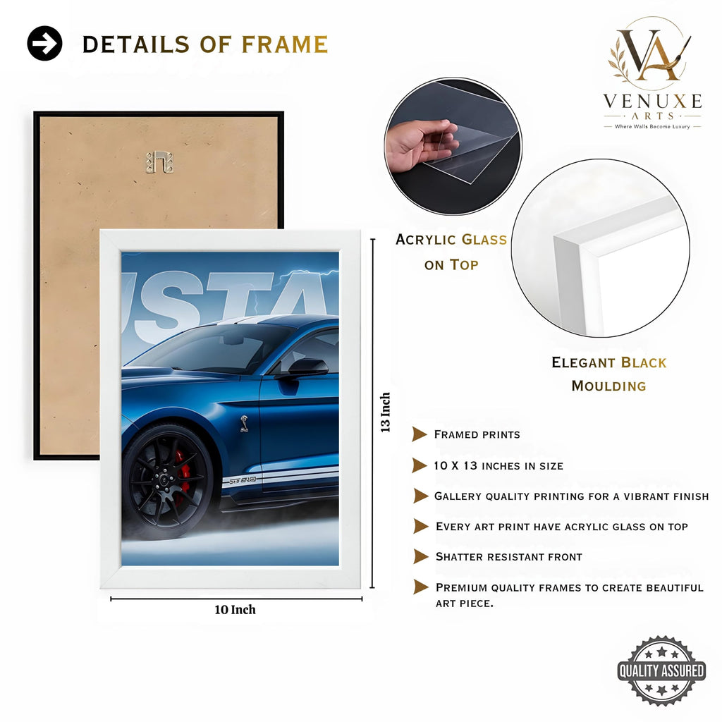 VENUXE ARTS Set Of 3 Big Sports Cars Framed Posters Gift Items for Boys Room Wall Decoration Bedroom, Living Room, Office, Studio Décor | Car Poster Frame for Wall Décor
