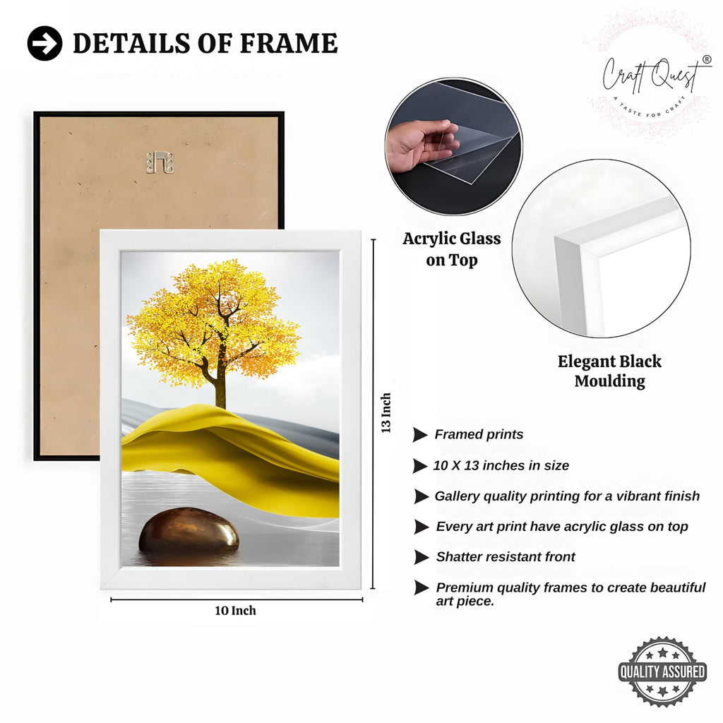 CRAFT QUEST Sanlian Adornment Abstract Modern Art | Set of 3 Frames for Home Decoration | Ideal for Living Room, Bedroom & Offices