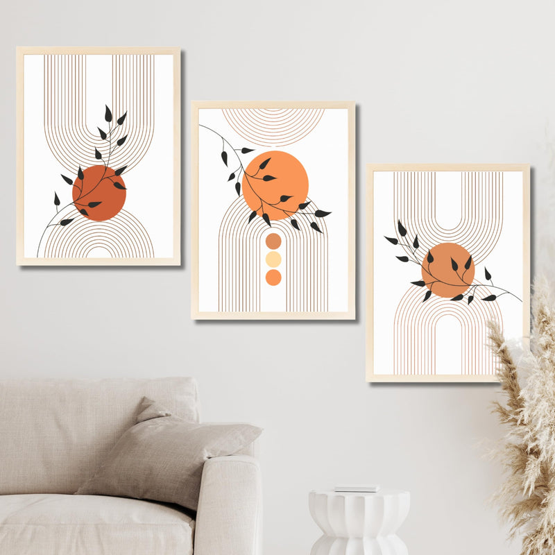 CRAFT QUEST Wall Art Decor Paintings | Set of 3 Abstract Wall Art Frames for Home Decoration | Ideal for Living Room, Bedroom & Office