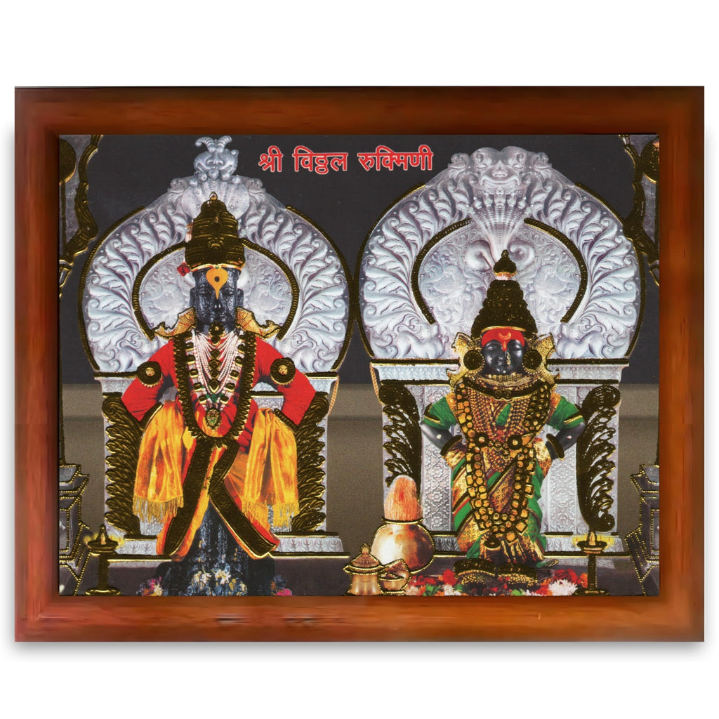CRAFT QUEST Lord Shri Vitthal Rukmini Photo Frame with Acrylic Sheet Wall Hanging/Gift/Temple/puja Room/Home Decor