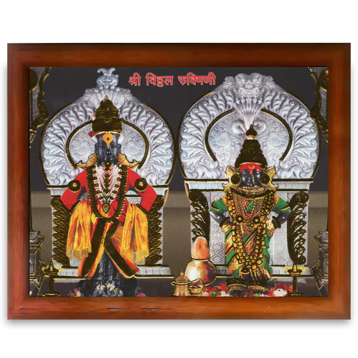 CRAFT QUEST Lord Shri Vitthal Rukmini Photo Frame with Acrylic Sheet Wall Hanging/Gift/Temple/puja Room/Home Decor