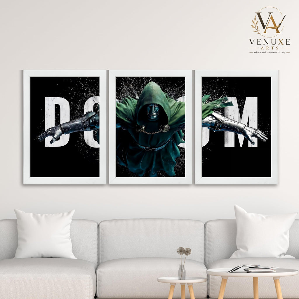 VENUXE ARTS Set Of 3 Anime Characters Wall Framed |Anime Characters Framed Poster for Living Room Bedroom Gaming Room Studio Wall Decor
