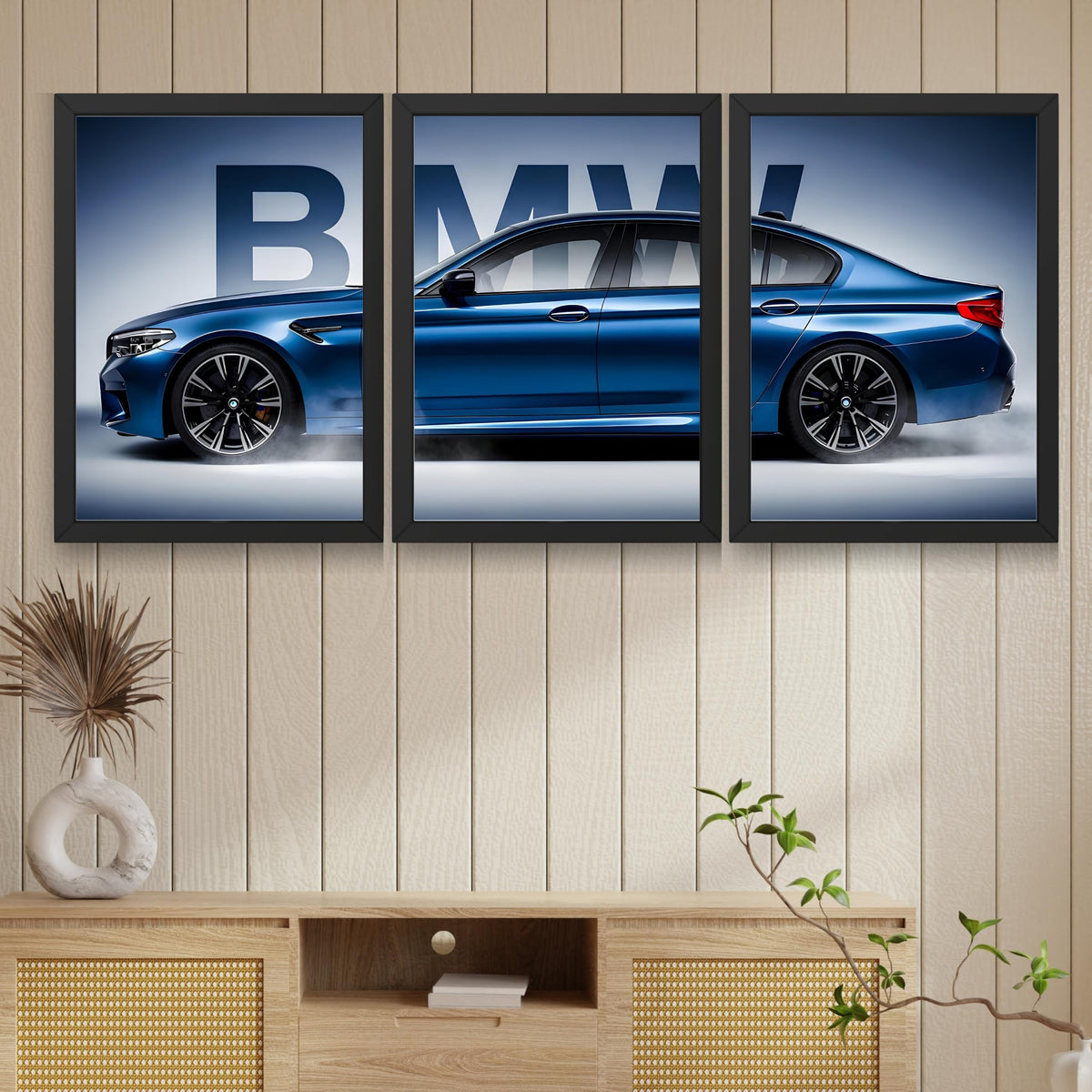 VENUXE ARTS Set Of 3 Big Sports Cars Framed Posters Gift Items for Boys Room Wall Decoration Bedroom, Living Room, Office, Studio Décor | Car Poster Frame for Wall Décor