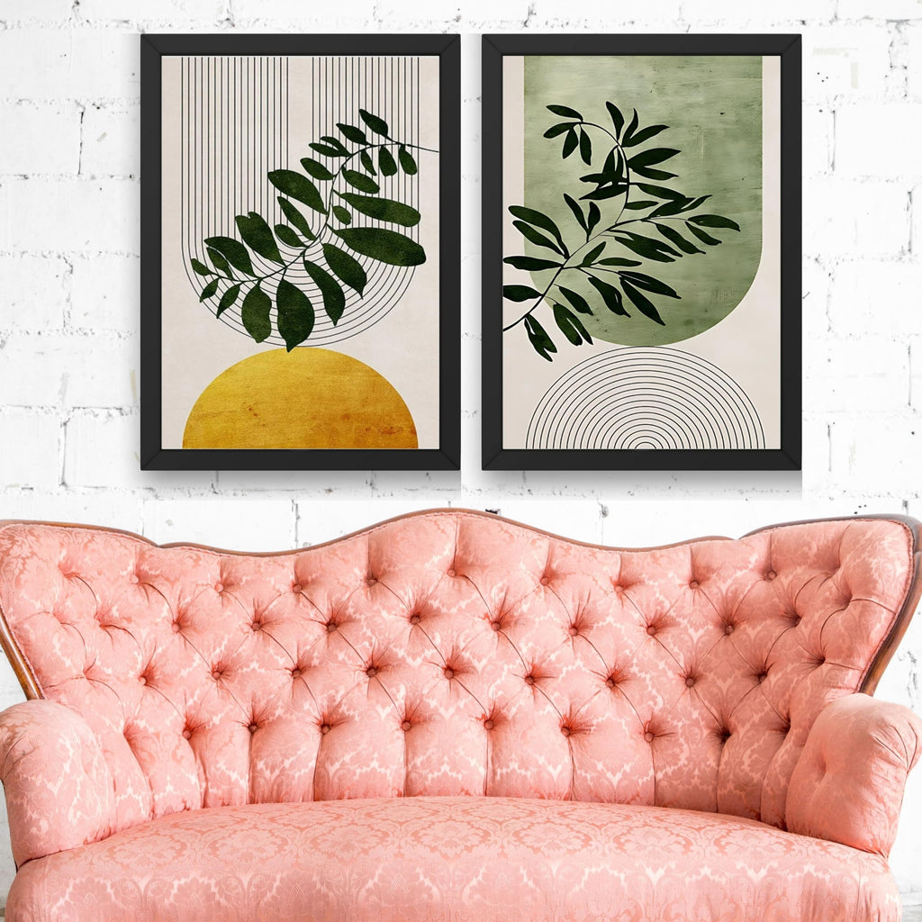 CRAFT QUEST Set of 2 piece Wall Art poster Frame Painting for Wall Decoration With Acrylic Glass, living room, Home, Office, Restraunt