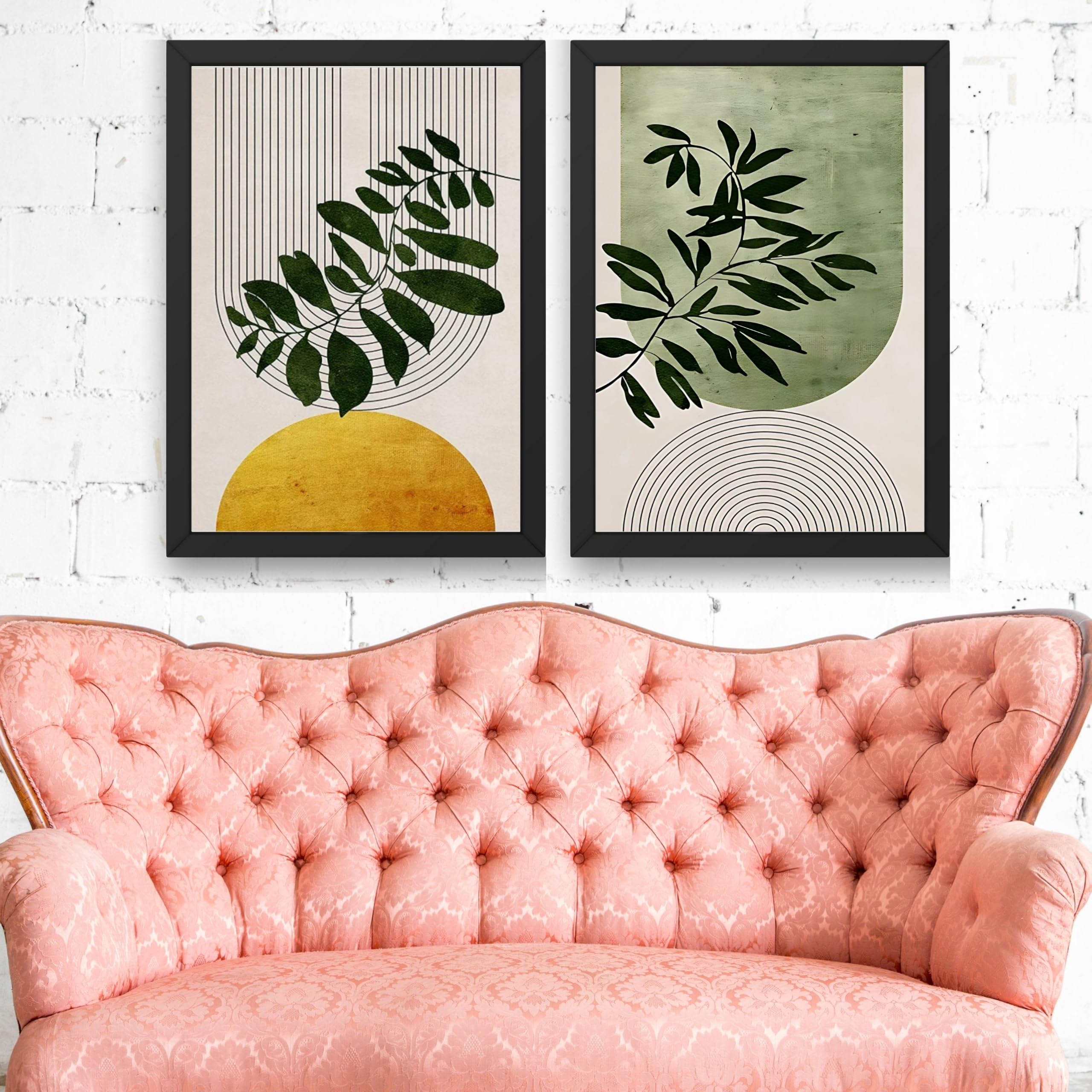 CRAFT QUEST Set of 2 piece Wall Art poster Frame Painting for Wall Decoration With Acrylic Glass, living room, Home, Office, Restraunt