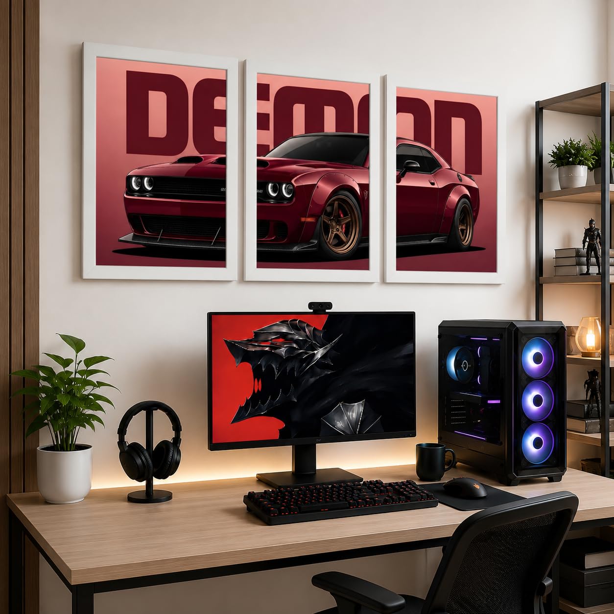 VENUXE ARTS Set Of 3 Big Sports Cars Framed Posters Gift Items for Boys Room Wall Decoration Bedroom Living Room Office Studio Décor | Car Poster Frame for Wall Décor