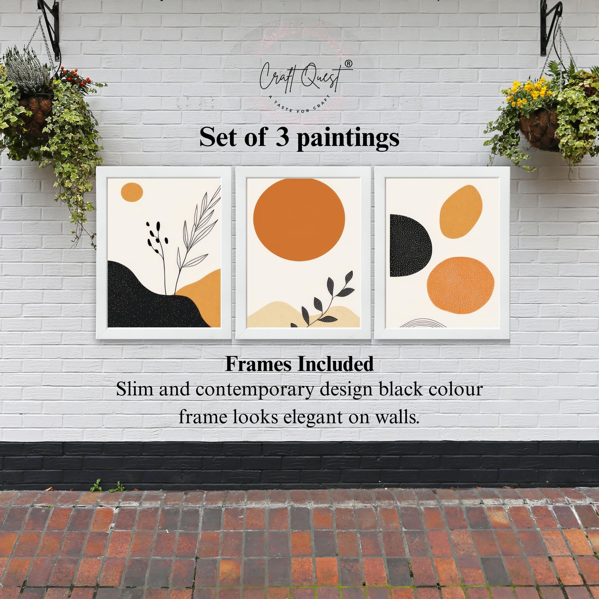 CRAFT QUEST Wood Painting For Wall Decoration - Modern Art Wall Decor Framed Painting For Living Room, Bedroom - Framed Wall Posters/Paintings With Frame