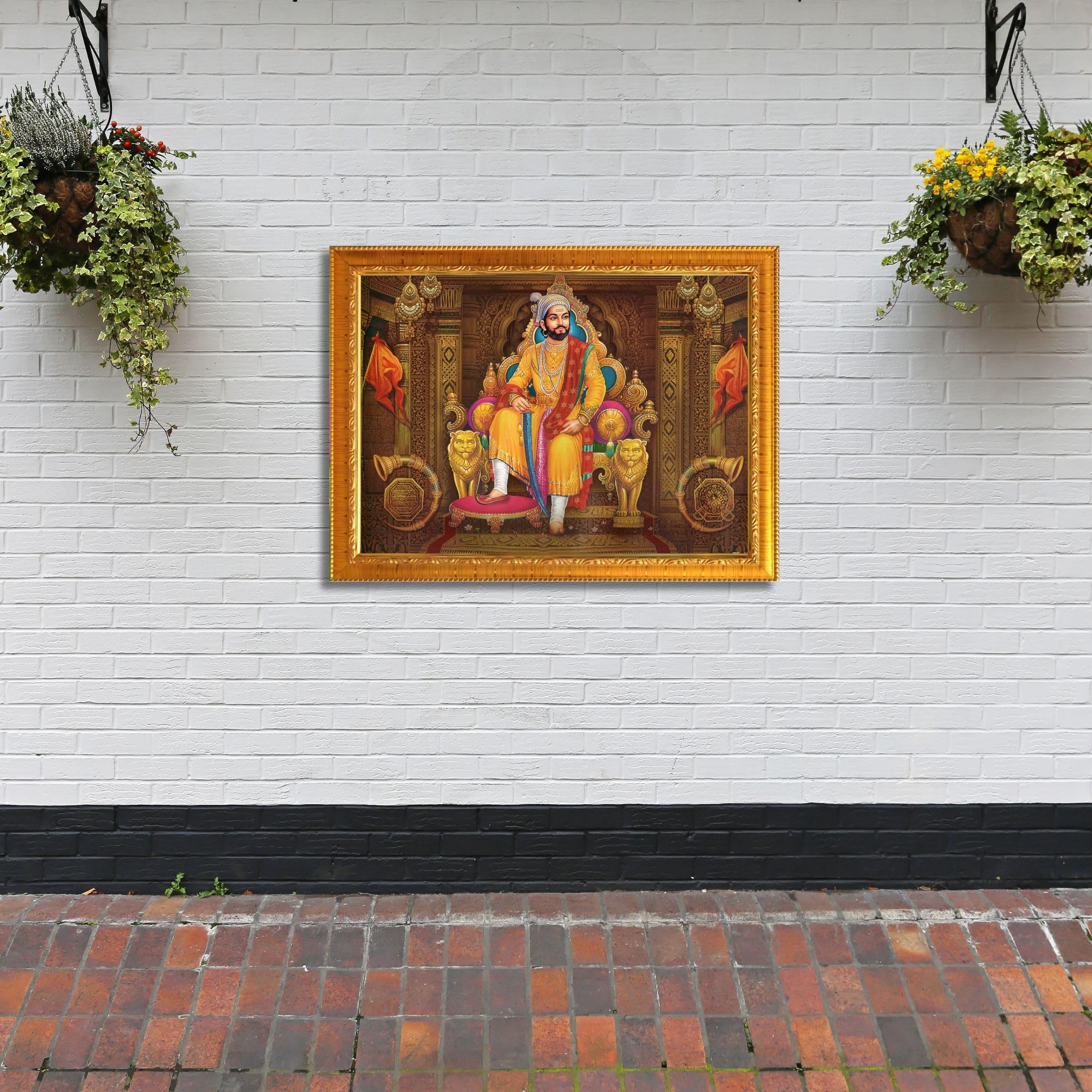 CRAFT QUEST Chhatrapati Shivaji Maharaj photo frame for Home Decorative items with synthetic frame