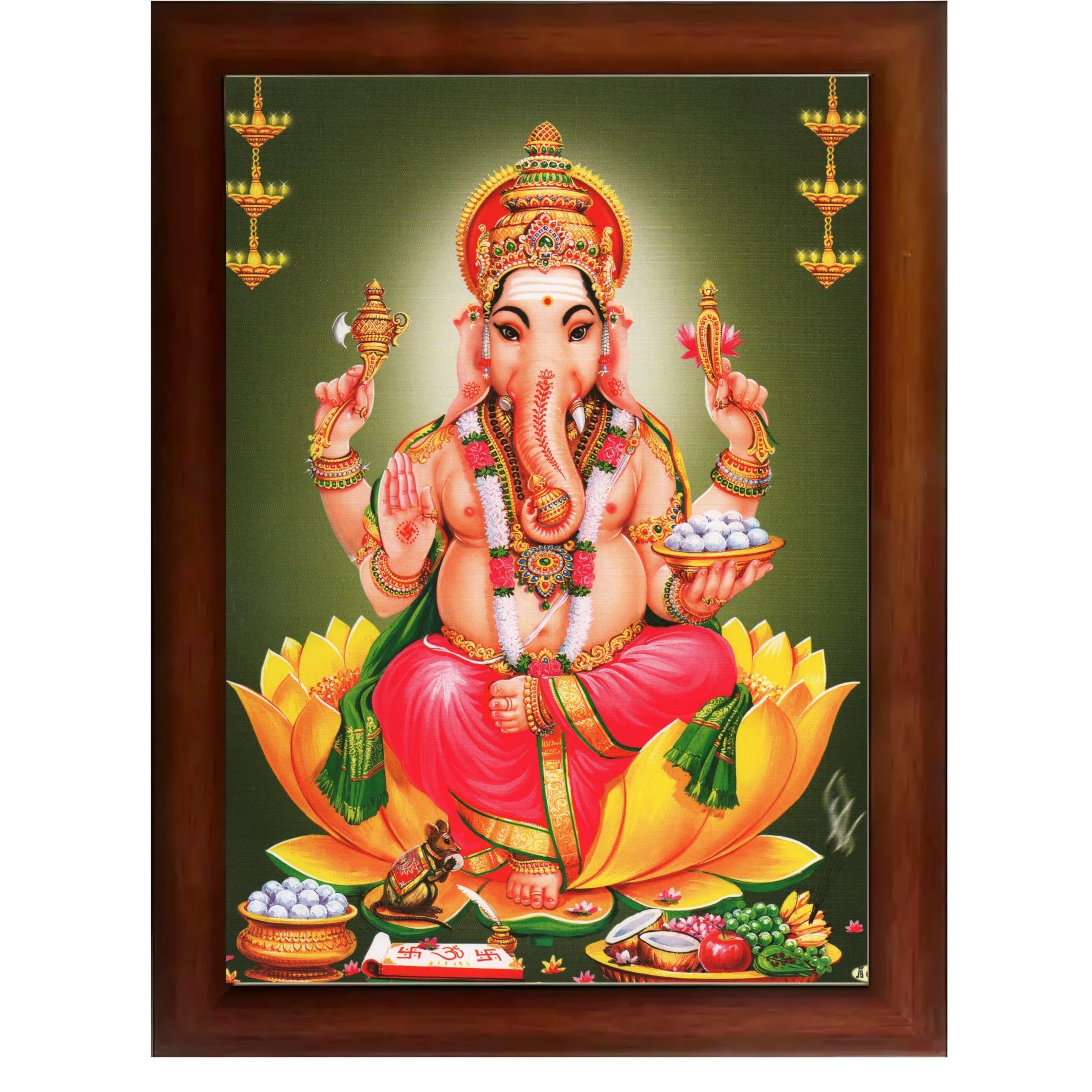 CRAFT QUEST Lord Ganesha Abstract Modern Wall Painting With Frame For Home and Office Decor