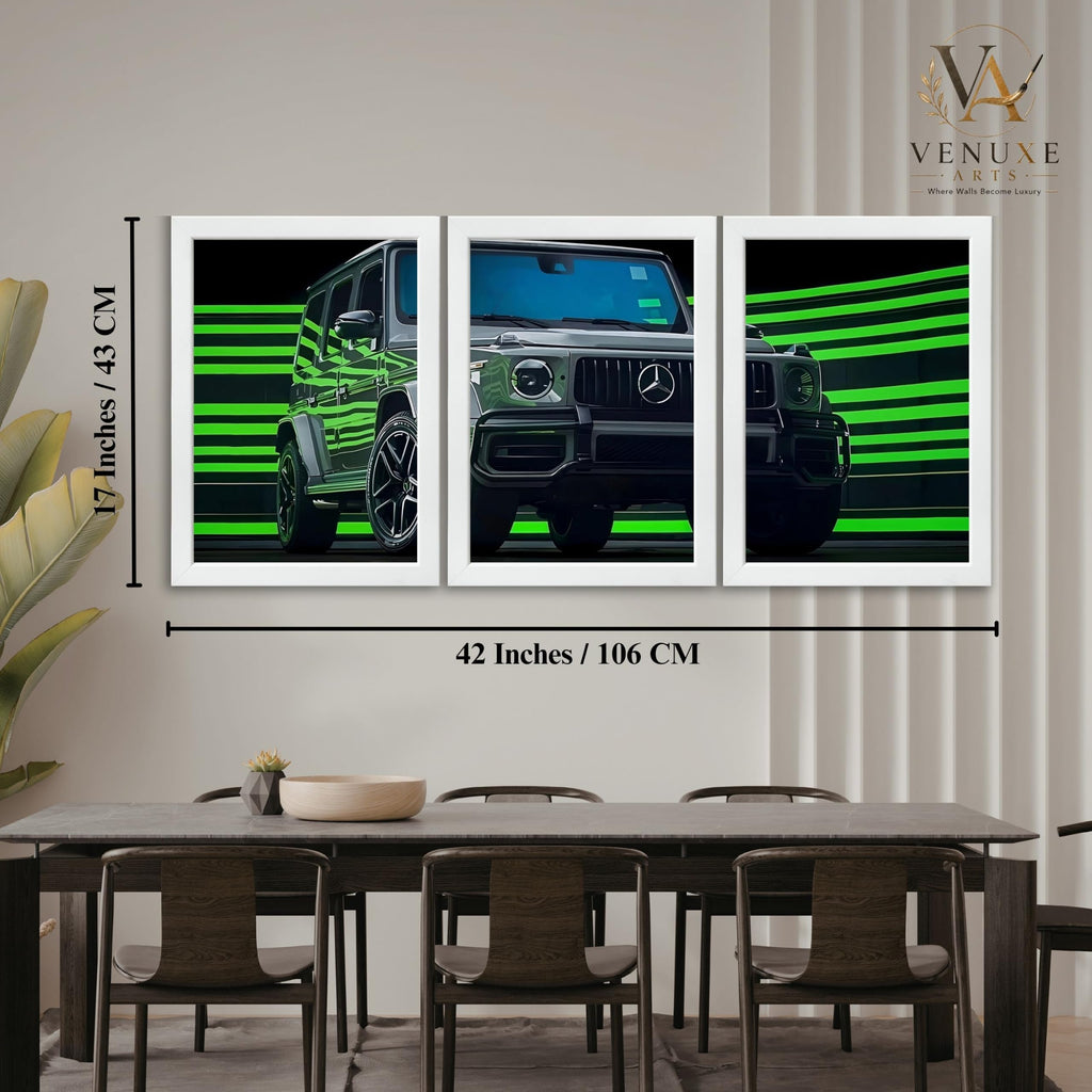 VENUXE ARTS Set Of 3 Big Sports Cars Framed Posters Gift Items for Boys Room Wall Decoration Bedroom Living Room Office Studio Décor | Car Poster Frame for Wall Décor