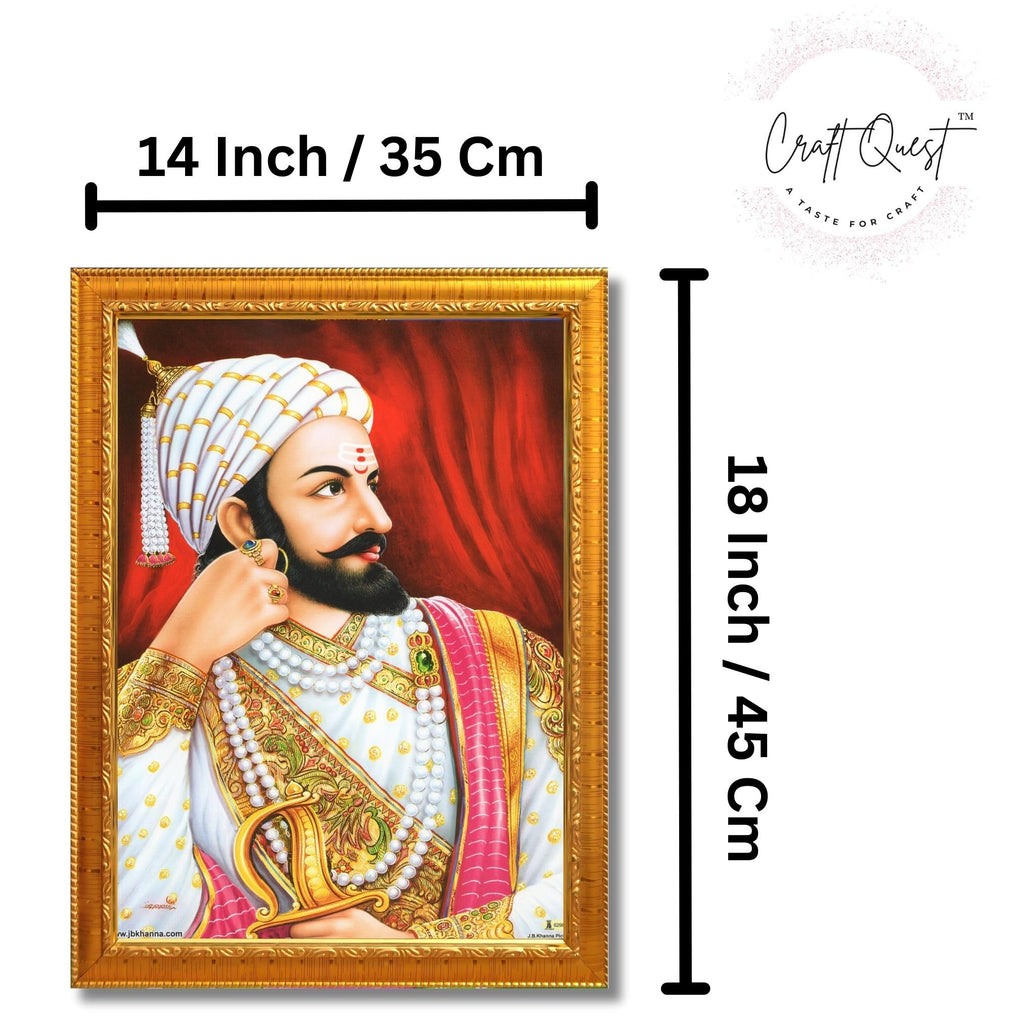 CRAFT QUEST Chhatrapati Shivaji Maharaj photo frame Home Decorative items with synthetic frame (Style 2)