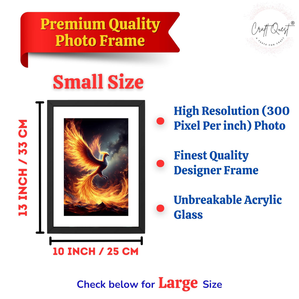 CRAFT QUEST Phoenix Bird Painting – Rising Phoenix Vastu Wall Art – Wall Decoration – Positive Energy Painting for Success, Growth & Spiritual Inspiration