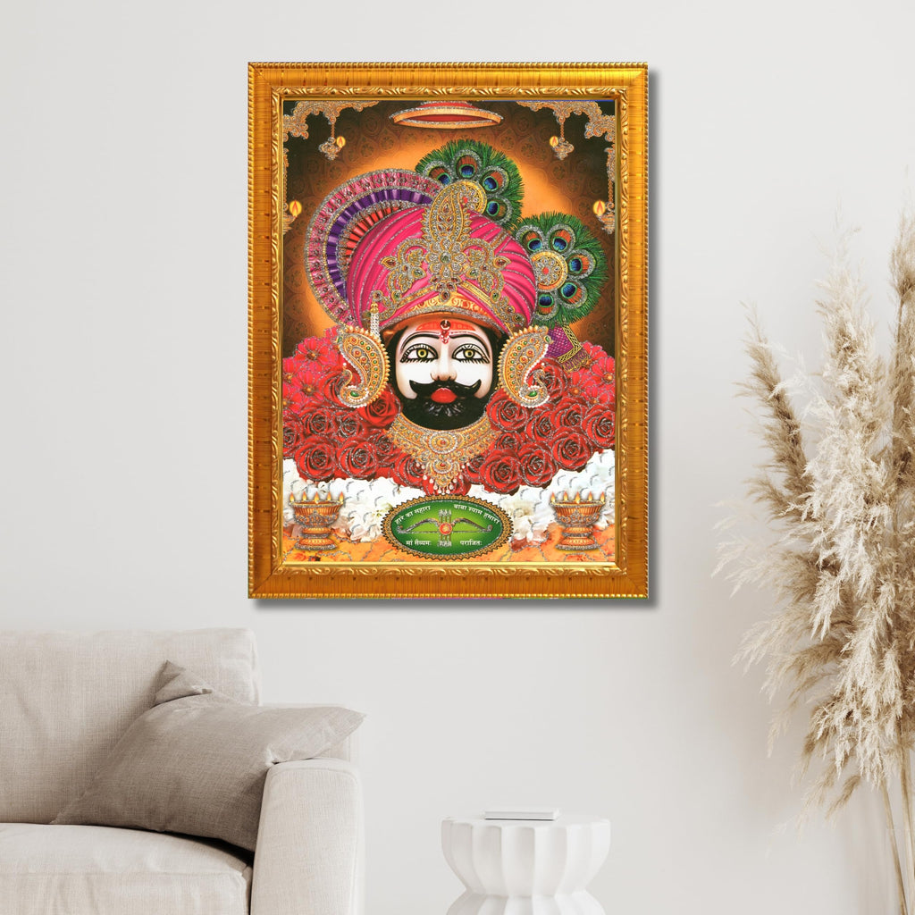CRAFT QUEST Khatu Shyam Ji | Shyam Baba | Hare Ka Saharaa Khatu Shyam Hamara Photo Frame Wall Painting For Home Decoration And Gifting
