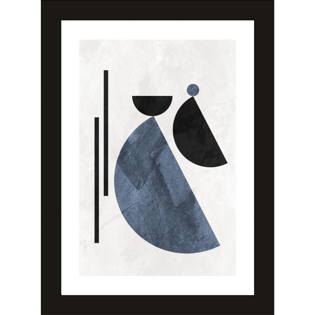 CRAFT QUEST Abstract Geometric Modern Art Poster Frame for Home & Office Wall Decoration - Portrait, Wall Display (Black, 10 X 14 Inch Frame with Art Print)