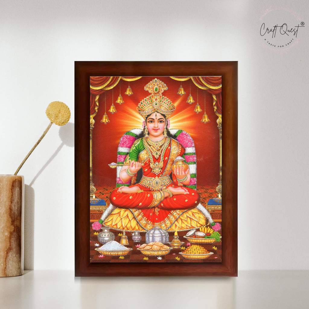 CRAFT QUEST Mata Annapurna Devi Photo for Kitchen Maa Wall Painting Framed Home Décor