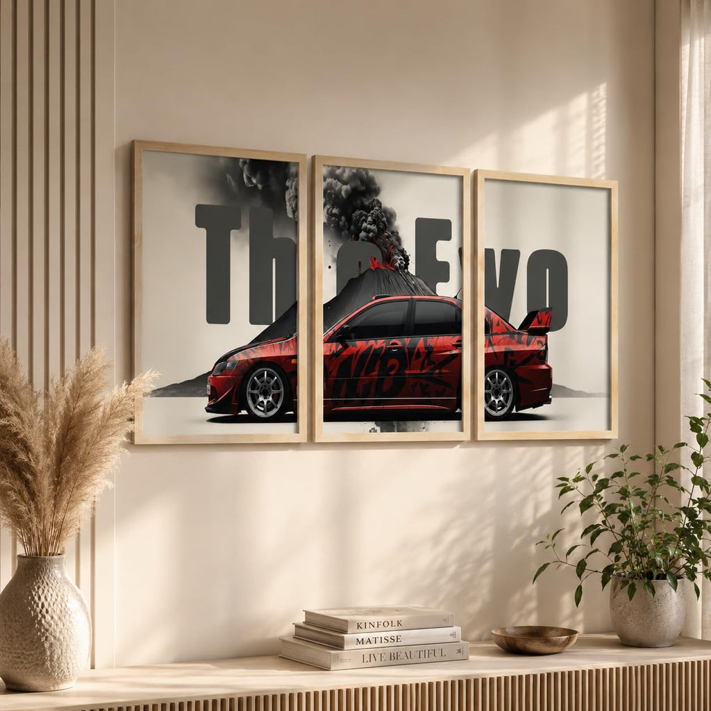 VENUXE ARTS Set Of 3 Big Sports Cars Framed Posters Gift Items for Boys Room Wall Decoration Bedroom Living Room Office Studio Décor | Car Poster Frame for Wall Décor