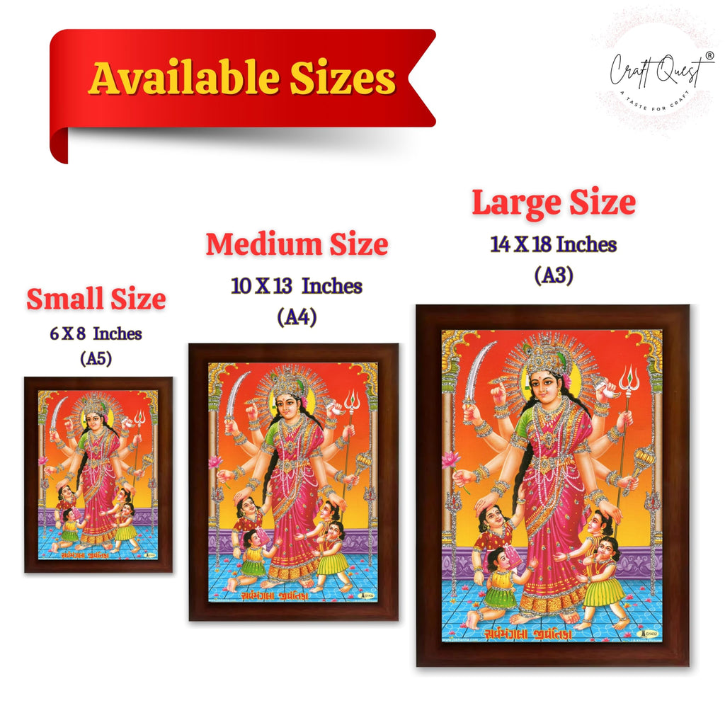 CRAFT QUEST Shri Jivantika Sarva Mangala mata Wall Painting Framed Home Décor