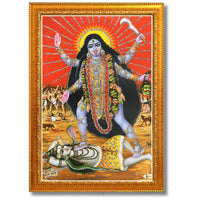 CRAFT QUEST Kali Mata photo with frame, God Religious Framed With Acrylic Glass