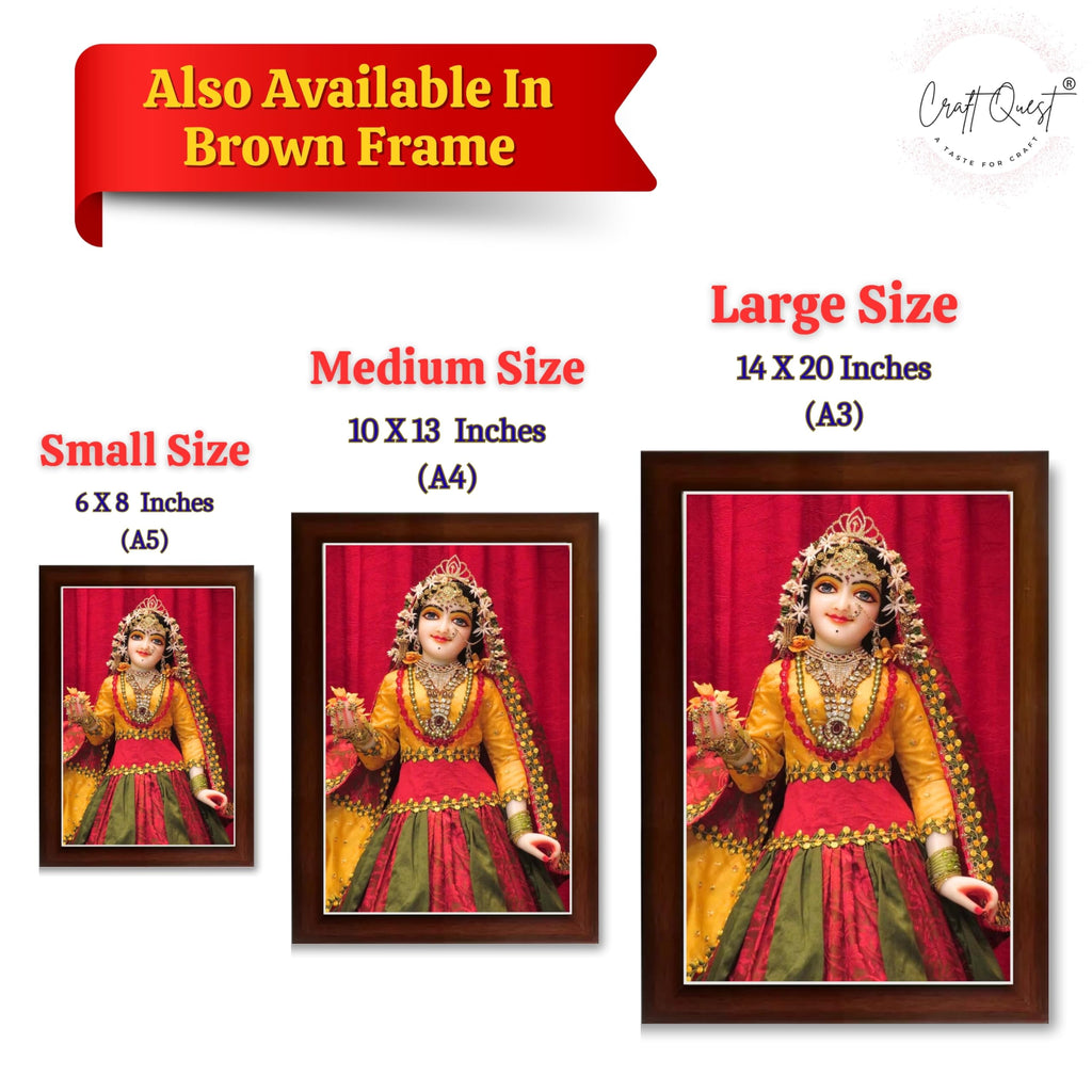CRAFT QUEST Shri Radha Rani Shringaar Darshan in Vrindavan Photo Frame wooden framed