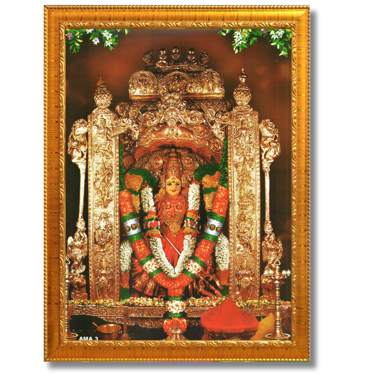CRAFT QUEST Vijayawada Kanaka Durga Devi Durgamma Wall Photo Frame | South God Frame for Home, Office, Temple & Gifting