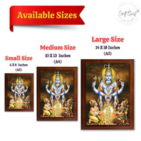 CRAFT QUEST Swarnakarshana Bhairava Swamy With Lakshmi Devi and Kuber Bhagwan Wall Photo Frame | South God Frame for Home, Office, Temple & Gifting