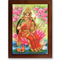 CRAFT QUEST Goddess Lakshmi Devi Dhana Vaibhav Laxmi Maa Wall Painting Framed Home Decor