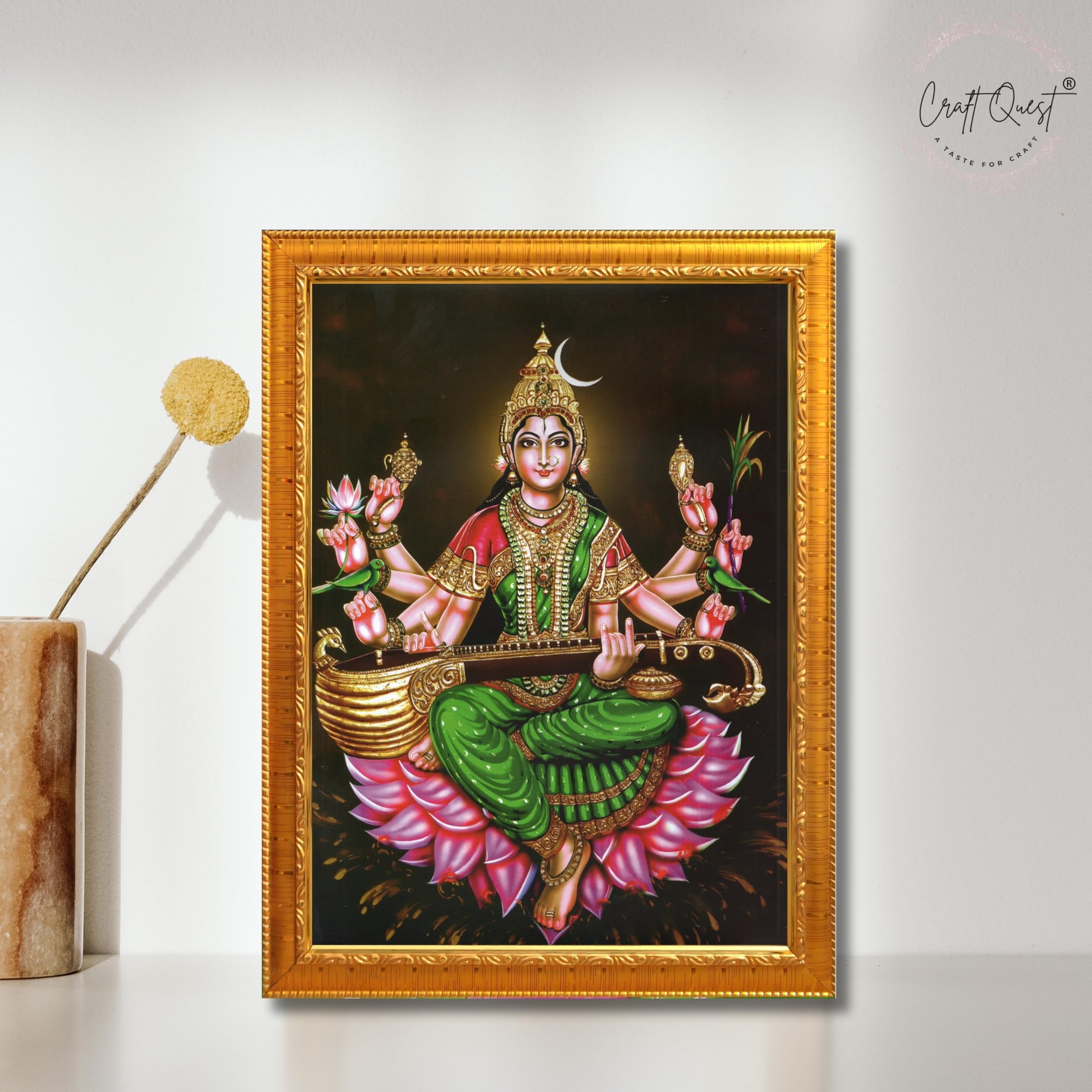 CRAFT QUEST Raja Syamala Devi Shyamala Matangi Wall Photo Frame | South God Picture Frame for Home, Office, Temple & Gifting, Decor