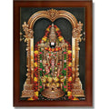CRAFT QUEST Tirupati Balaji Lakshmi Venkateshwara Swamy Wall Painting Framed, Home, Temple, Pooja, Wall Décor Item