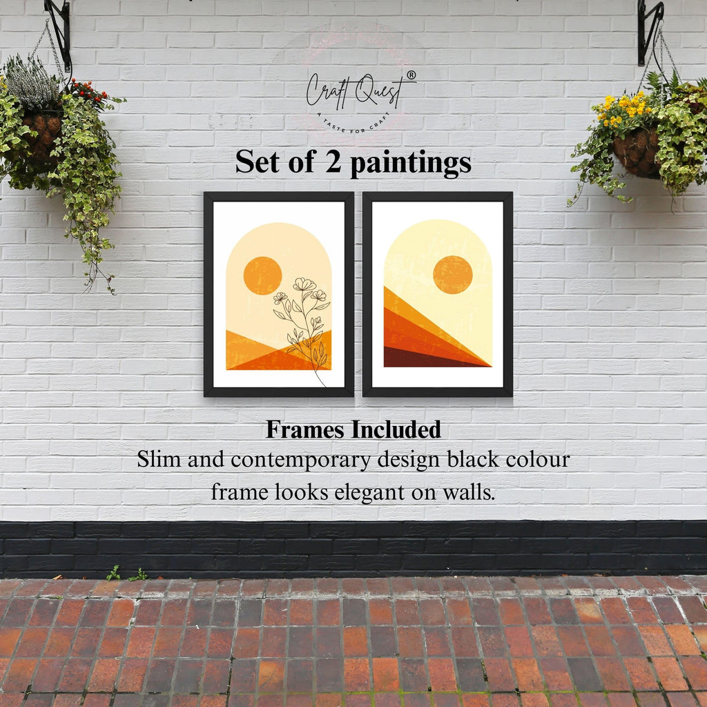 CRAFT QUEST 2 Piece Set of Wall Art poster Frame Painting for Wall Decoration With Acrylic Glass, for living room,Home, Restraunt, Office