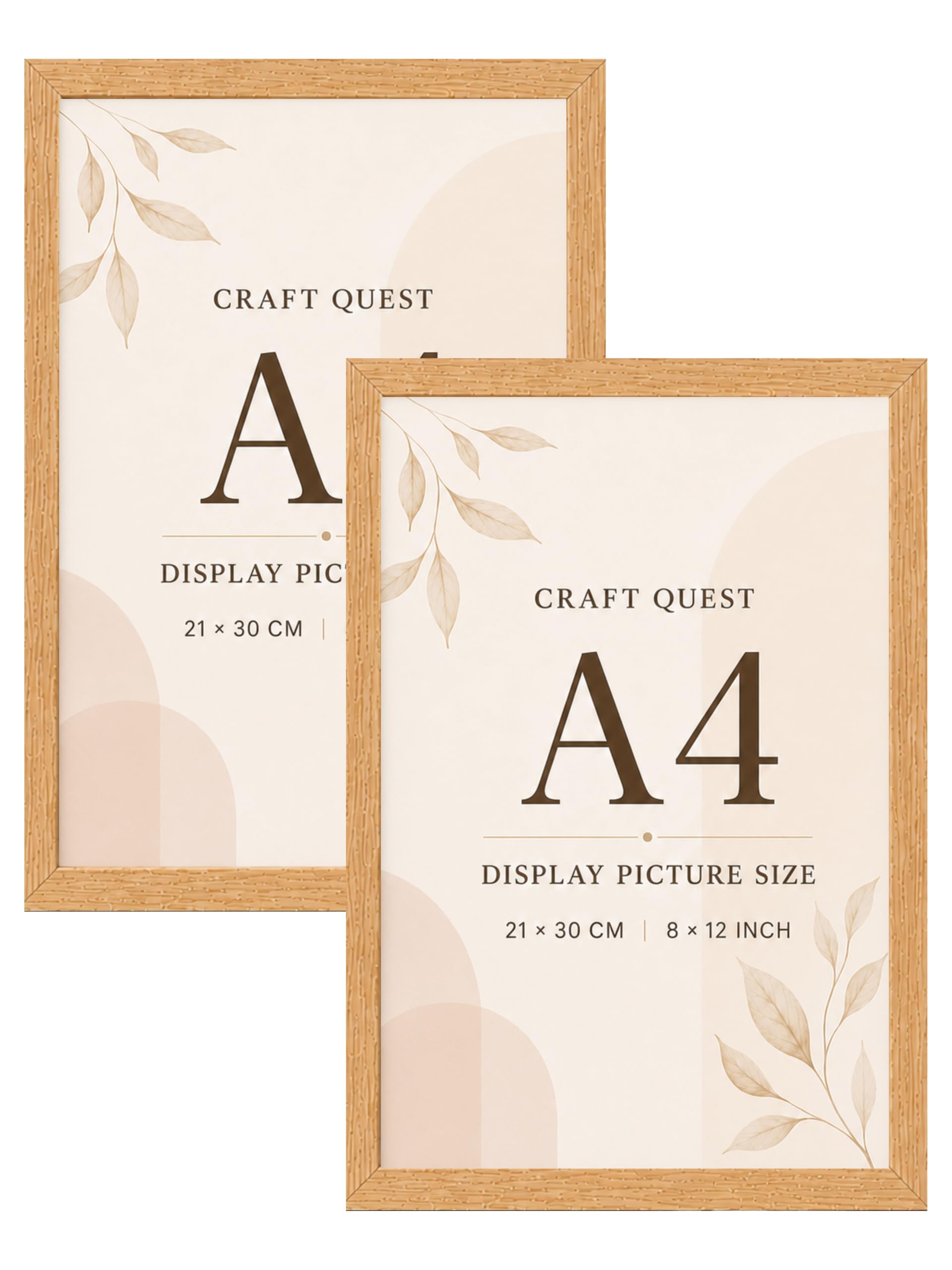 CRAFT QUEST 4X6 Inch Size synthetic Wall Mount Photo frames Single For Home Decoration, Living Room, Office Decoration (Natural, Set of 1)