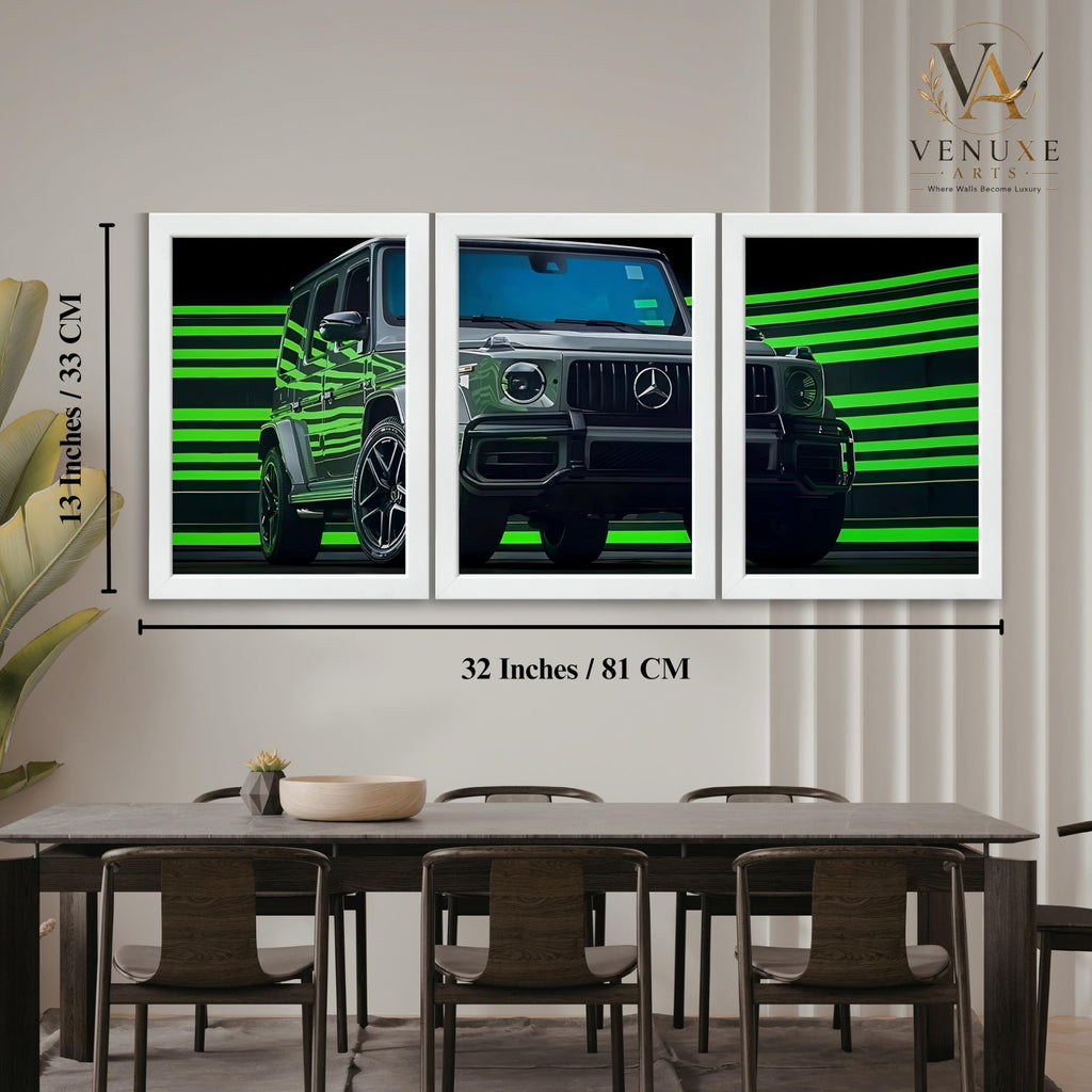 VENUXE ARTS Set Of 3 Big Sports Cars Framed Posters Gift Items for Boys Room Wall Decoration Bedroom Living Room Office Studio Décor | Car Poster Frame for Wall Décor