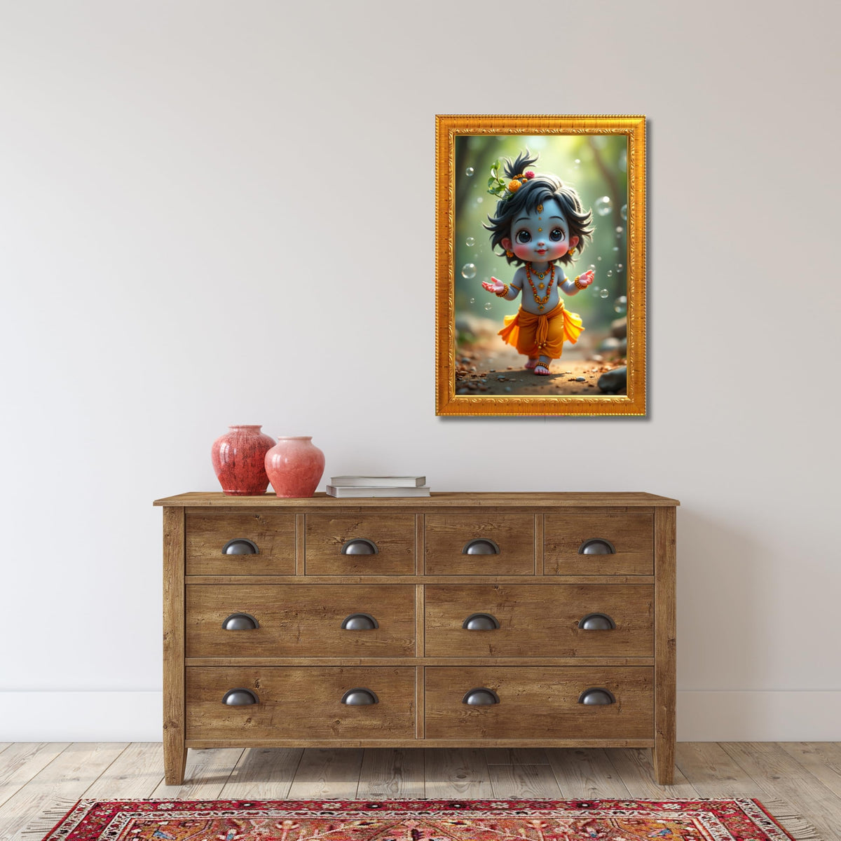 CRAFT QUEST Shri Bal Gopal Painting | Krishna Photo Frames for Walls, Home, Bedroom, Living Room and Home Decor