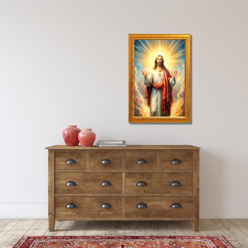 CRAFT QUEST Jesus Christ Christmas Wall Artwork Photo Frame Wall Hanging Décor and Gift Item