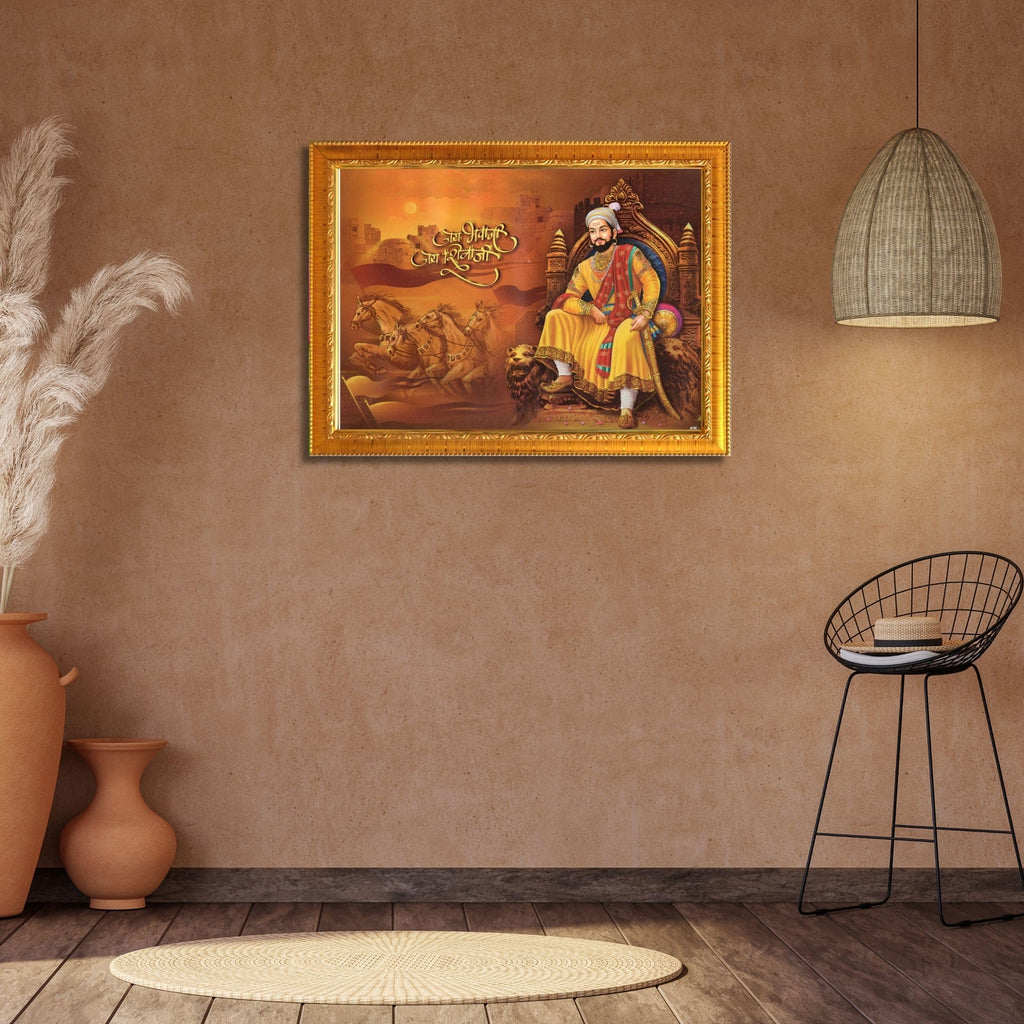 CRAFT QUEST Chhatrapati Shivaji Maharaj photo frame | Home Decorative items with synthetic frame