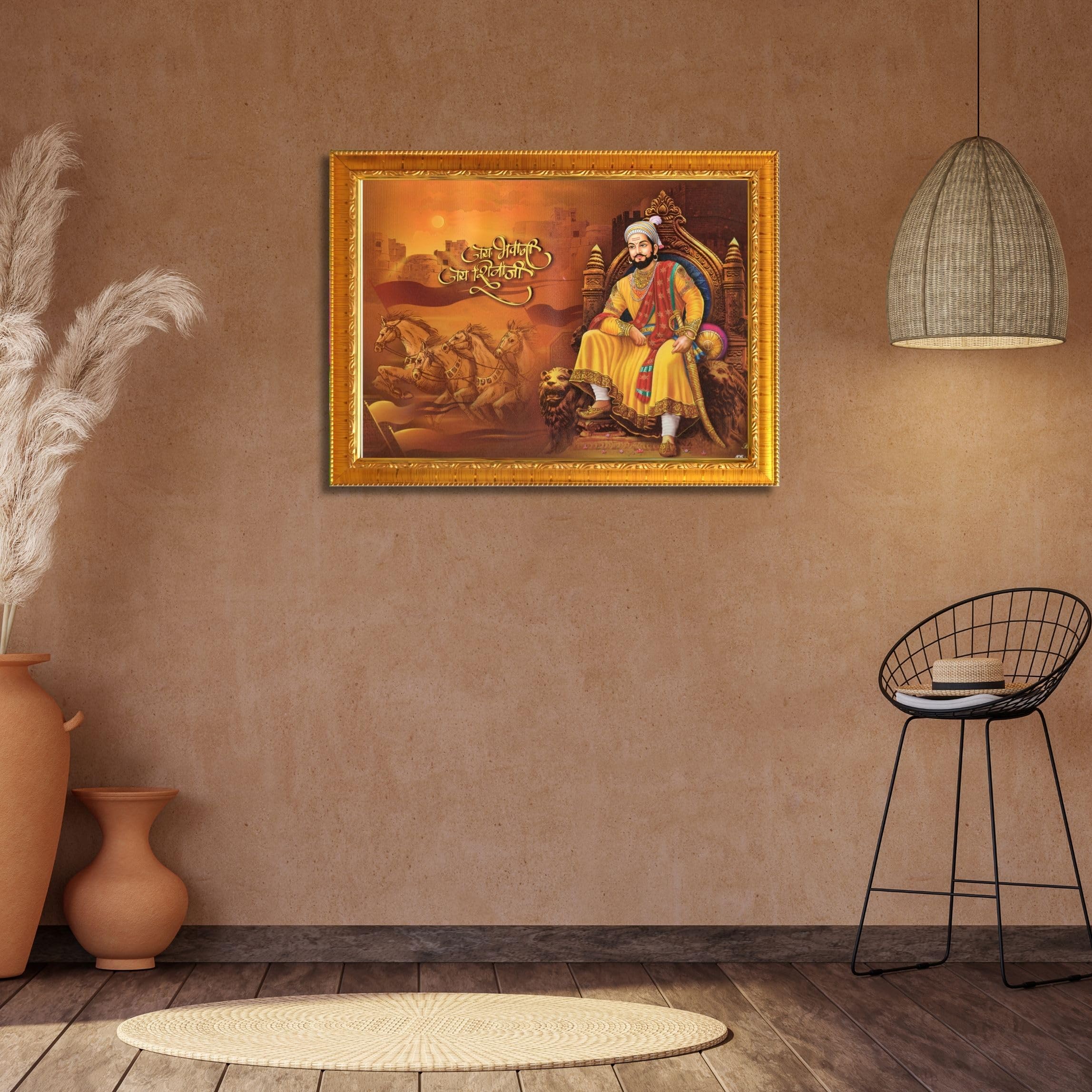 CRAFT QUEST Chhatrapati Shivaji Maharaj photo frame | Home Decorative items with synthetic frame