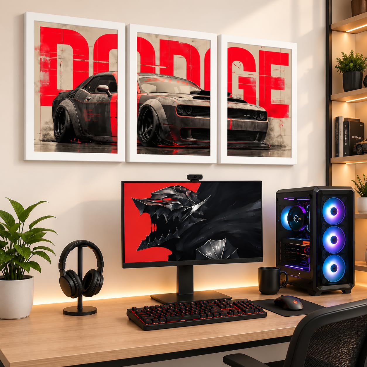 VENUXE ARTS Set Of 3 Big Sports Cars Framed Posters Gift Items for Boys Room Wall Decoration Bedroom Living Room Office Studio Décor | Car Poster Frame for Wall Décor