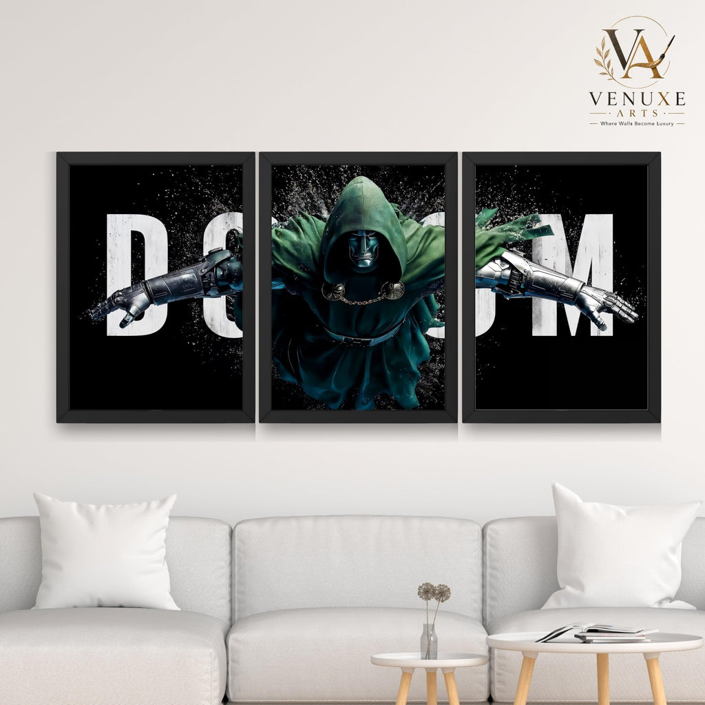 VENUXE ARTS Set Of 3 Anime Characters Wall Framed |Anime Characters Framed Poster for Living Room Bedroom Gaming Room Studio Wall Decor
