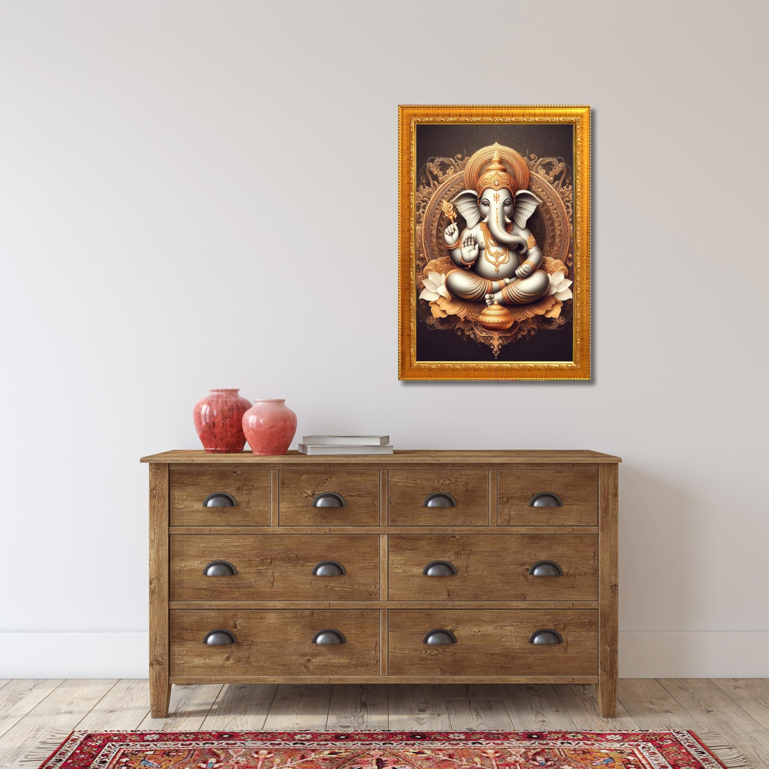 CRAFT QUEST Ganesh Ganesha Ganesh God Frame for Pooja Room & Wall Decor